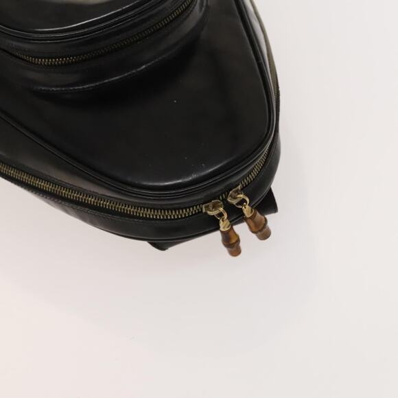 GUCCI Bamboo Shoulder Bag Enamel Black 003 2113 003 2113 - Picture 6 of 12